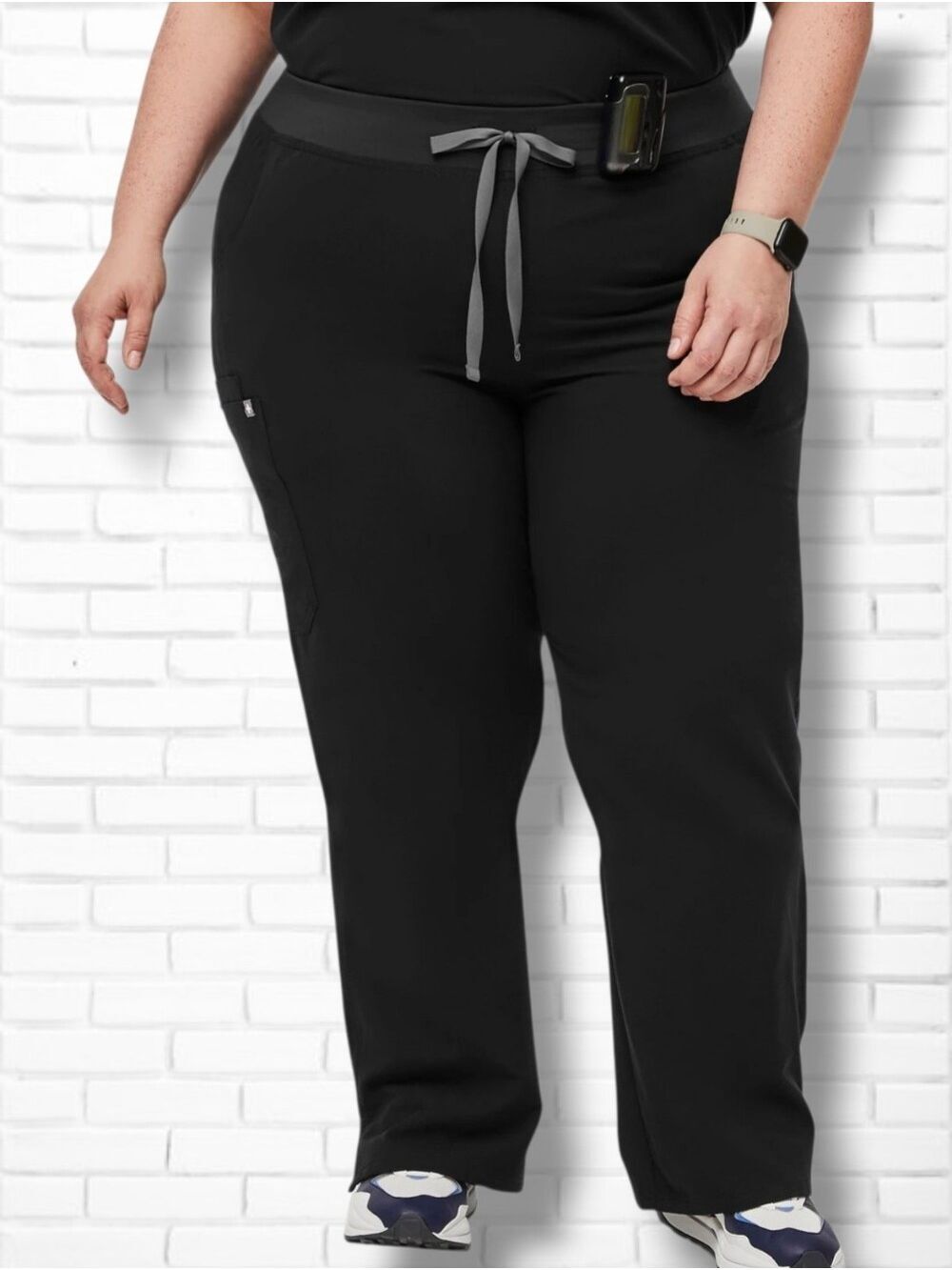 Figs Kade Black Straight-Leg Scrub Pant Size 4XL